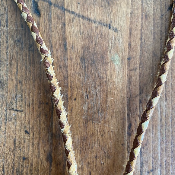 Elk horn vintage woven leather Bolo Tie - Picture 7 of 13